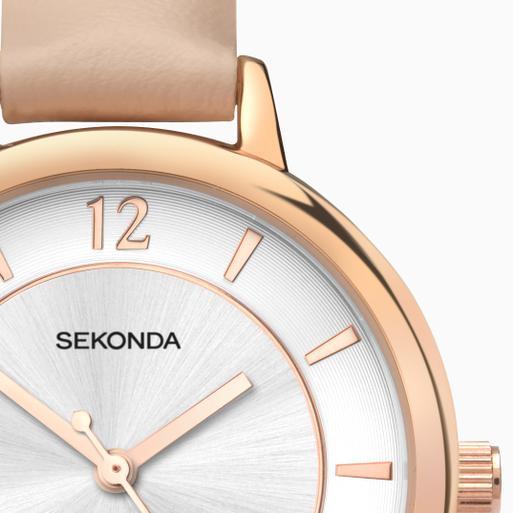 Sekonda Ladies Watch | Rose Gold Case & PU Strap with Silver Dial | 2137